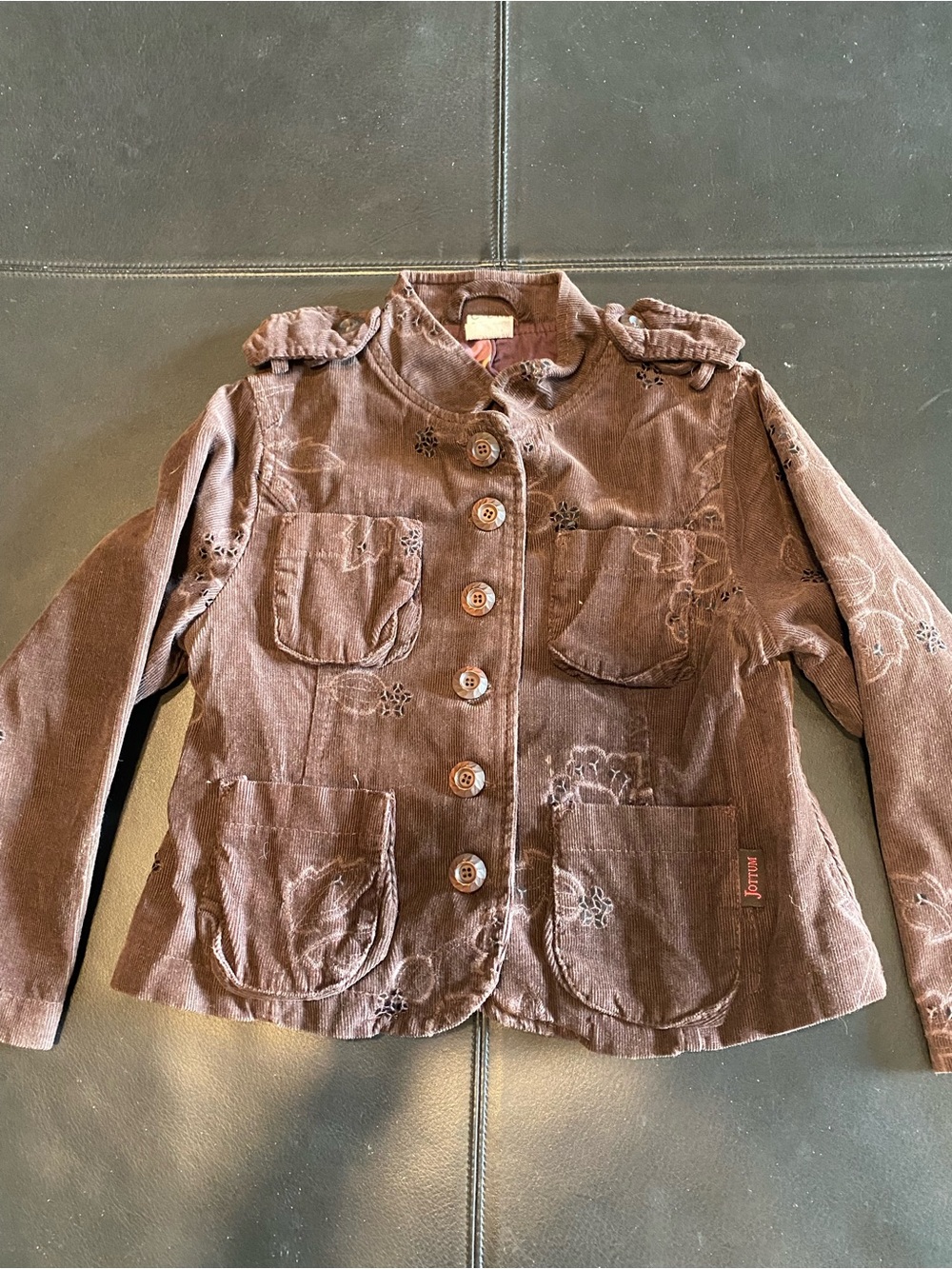 Jottum Dutch girl corduroy blazer with sequins and floral lining, EUR 104 / US4T
